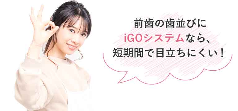 前歯の歯並びにiGOシステムなら短期間で目立ちにくい!
